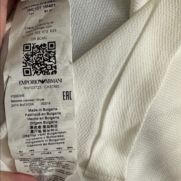 NWT Emporio Armani Camicia silk-blend button down blouse 🤍 - Picture 11 of 12